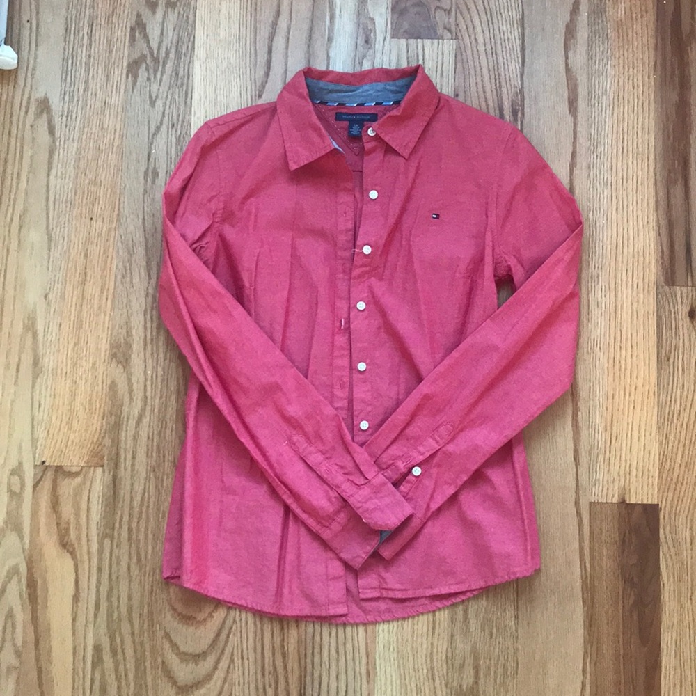 Tommy Hilfiger Button Down Red Sz S